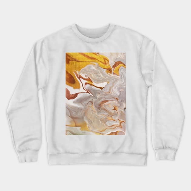 Gold, silver and bronze acrylic pour Crewneck Sweatshirt by Kim-Pratt